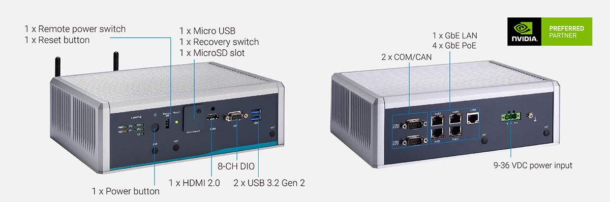 その他 AI. Fanless Edge AI System with NVIDIA Jetson Xavier NX - AIE900-XNX